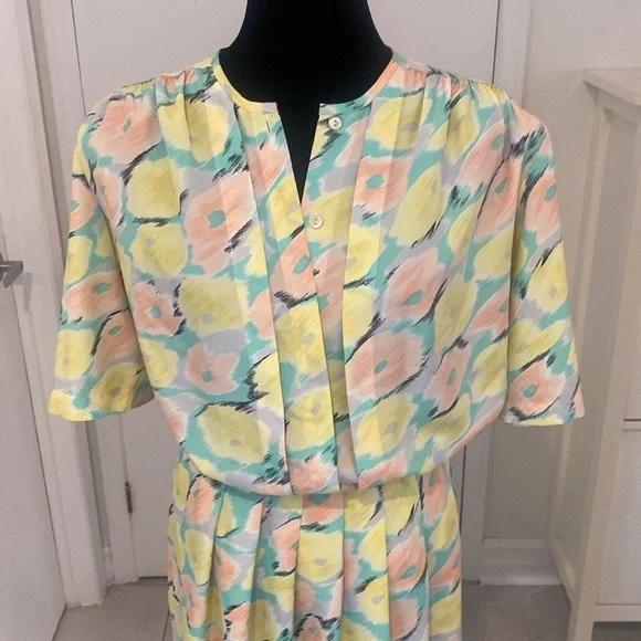 VINTAGE Mister Leonard 1980/81 Floral Pastel SKIRT SET See Size Below - Picture 4 of 17